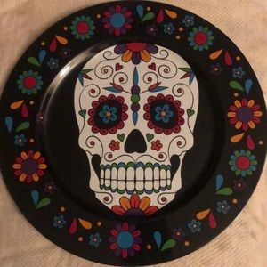 Beautiful day of the dead decorated plastic plate